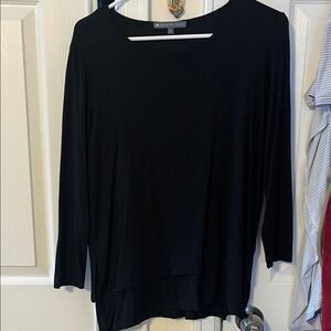 Elliott Lauren two layered black blouse. Long sleeved very soft material.